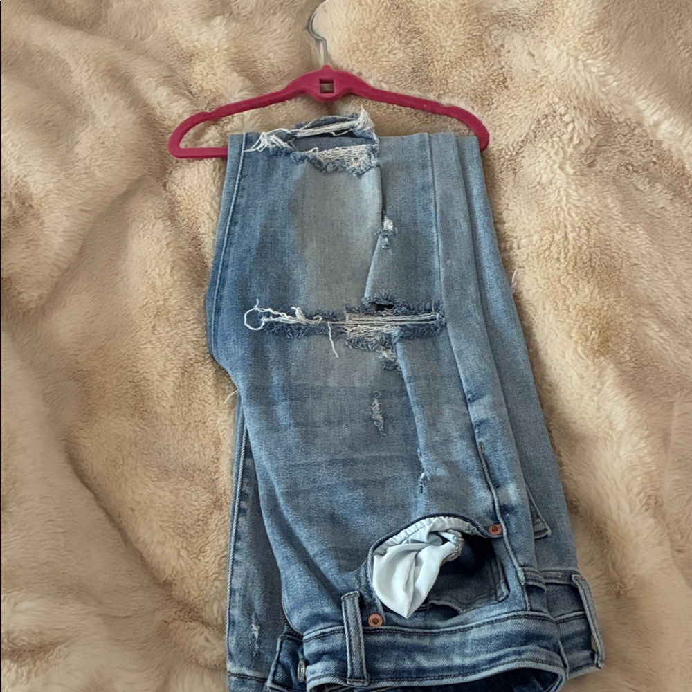 Artemis Design Co. Light Blue Distressed Boyfriend Jeans